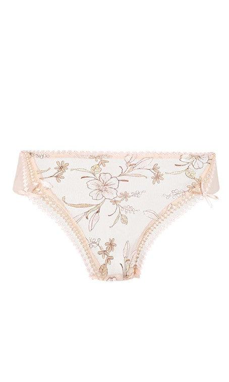 Empreinte Lauren Beige Ancien Gold Thong-brownslingerie