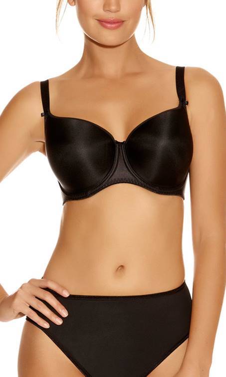 Fantasie Smoothing Black Moulded T Shirt Bra-brownslingerie