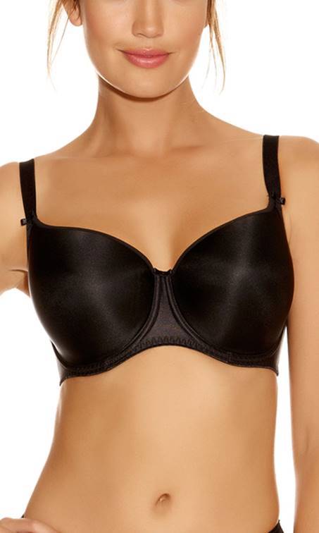 Fantasie Smoothing Black Moulded T Shirt Bra-brownslingerie