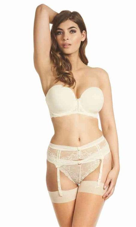 Fauve Rosa Moulded Strapless Bra Chantilly-brownslingerie