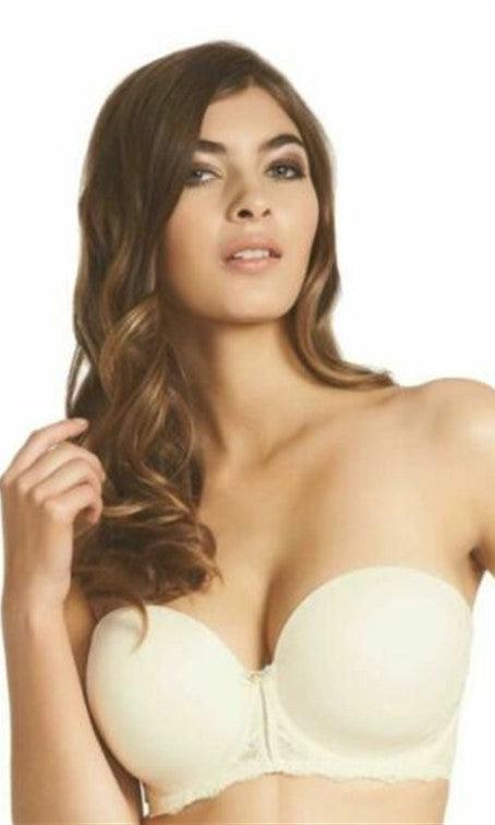 Fauve Rosa Moulded Strapless Bra Chantilly-brownslingerie