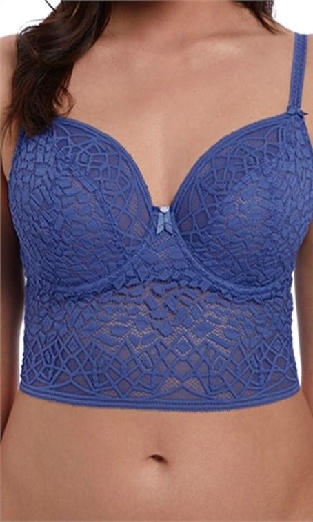 Freya Soiree Lace Blue Bralette-brownslingerie