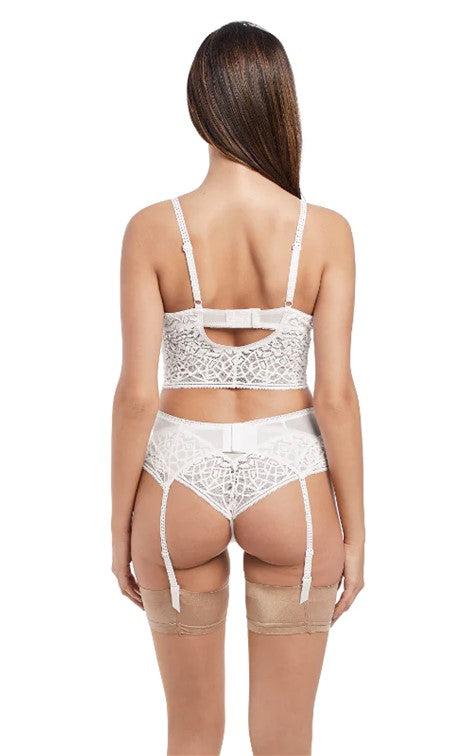 Freya Soiree Lace Suspender Belt White-brownslingerie