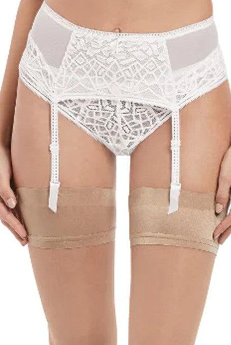 Freya Soiree Lace Suspender Belt White-brownslingerie