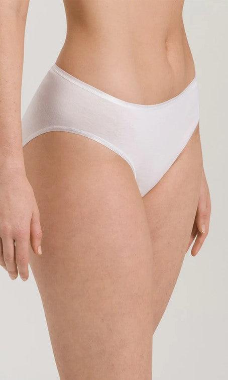 Hanro Cotton Seamless Midi Brief White-brownslingerie