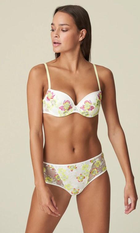 Marie Jo Amber Padded Plunge Bra Yellow Tonic-brownslingerie