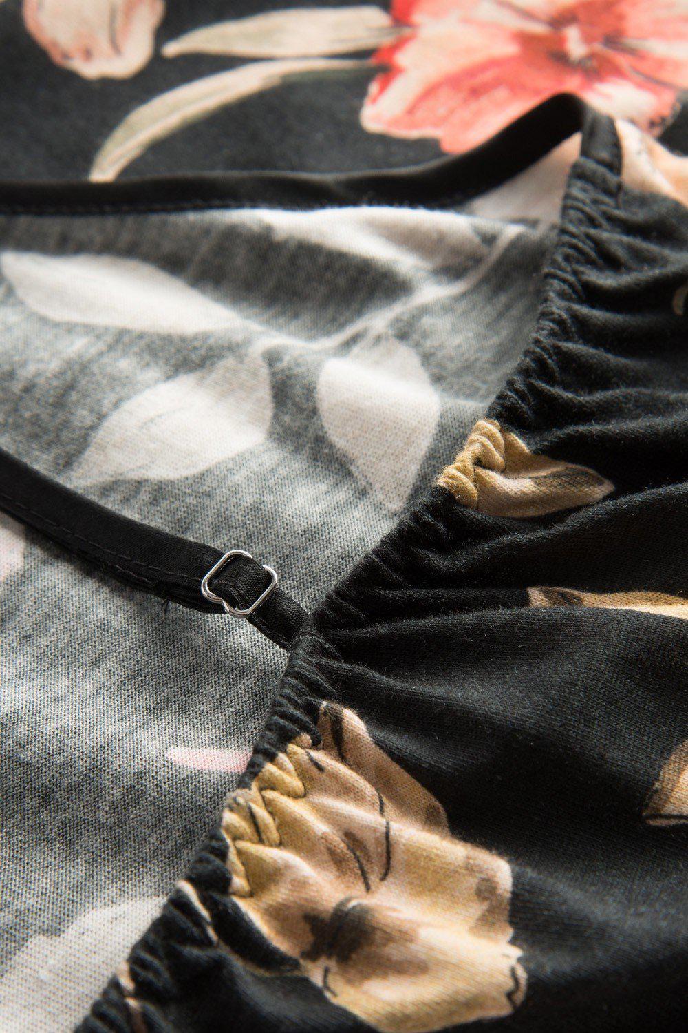 Rosch Chemise in Black Floral Print-brownslingerie