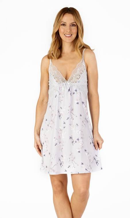 Slenderella Gaspe Grey Chemise-brownslingerie